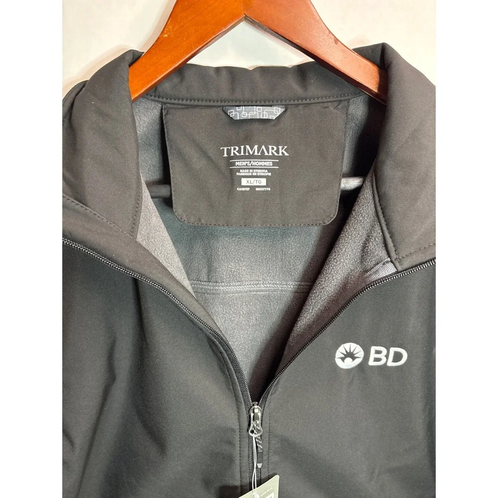 Trimark Softshell Jacket Black Full Zip BD Logo Mens XL Extra‎ Large